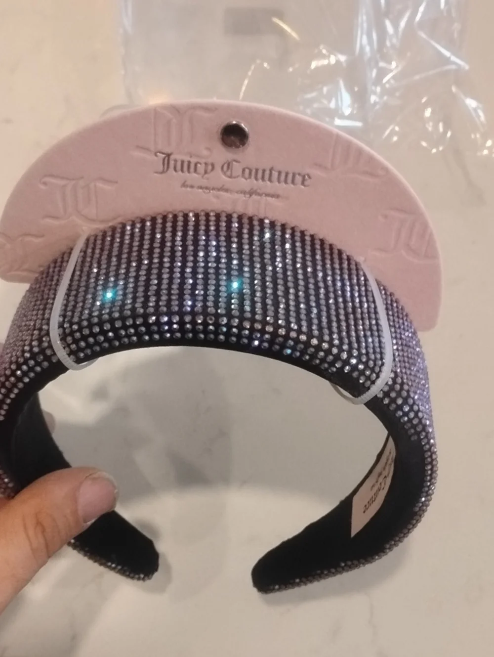 Juicy Couture Lavender Crystal Padded Headband - Picture 1 of 5